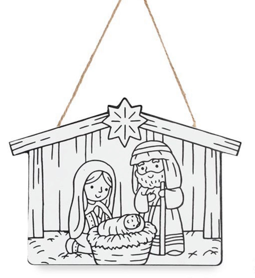 Color me nativity ornament