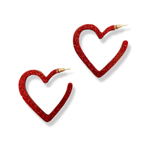 Glitter Heart Earrings