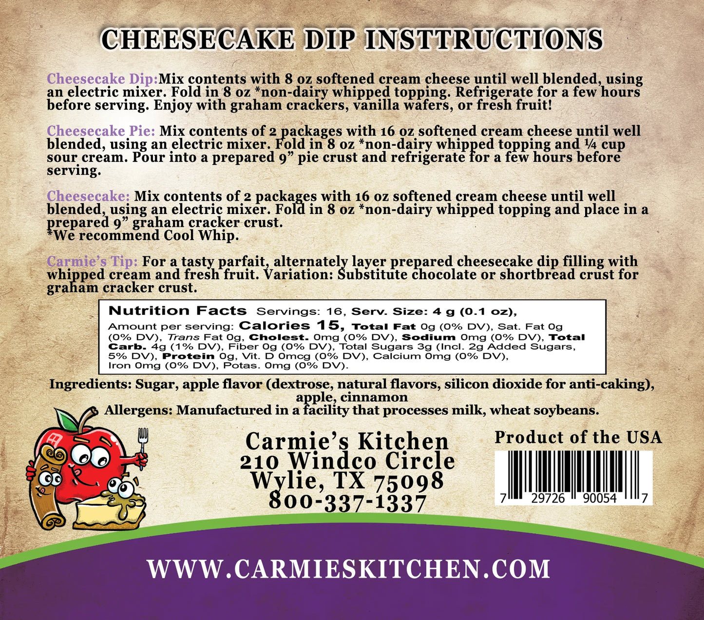 Carmie's Cheesecake Dip