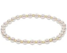 Classic Grateful Pattern 4mm Bead Bracelet - Pearl
