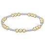 Classic Joy Pattern 5mm Bead Bracelet - Mixed Metal