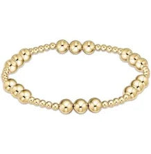 Classic Joy Pattern 6mm Bead Bracelet - Gold