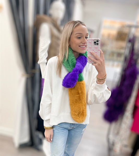 Mardi Gras Fur Scarf