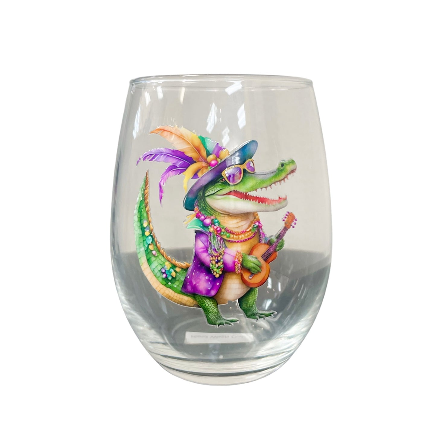Mardi Gras Wine Glasses