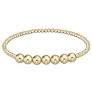 Classic Gold Beaded Bliss 3mm Bead Bracelet - 6mm Gold
