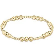 Classic Joy Pattern 5mm Bead Bracelet - Gold