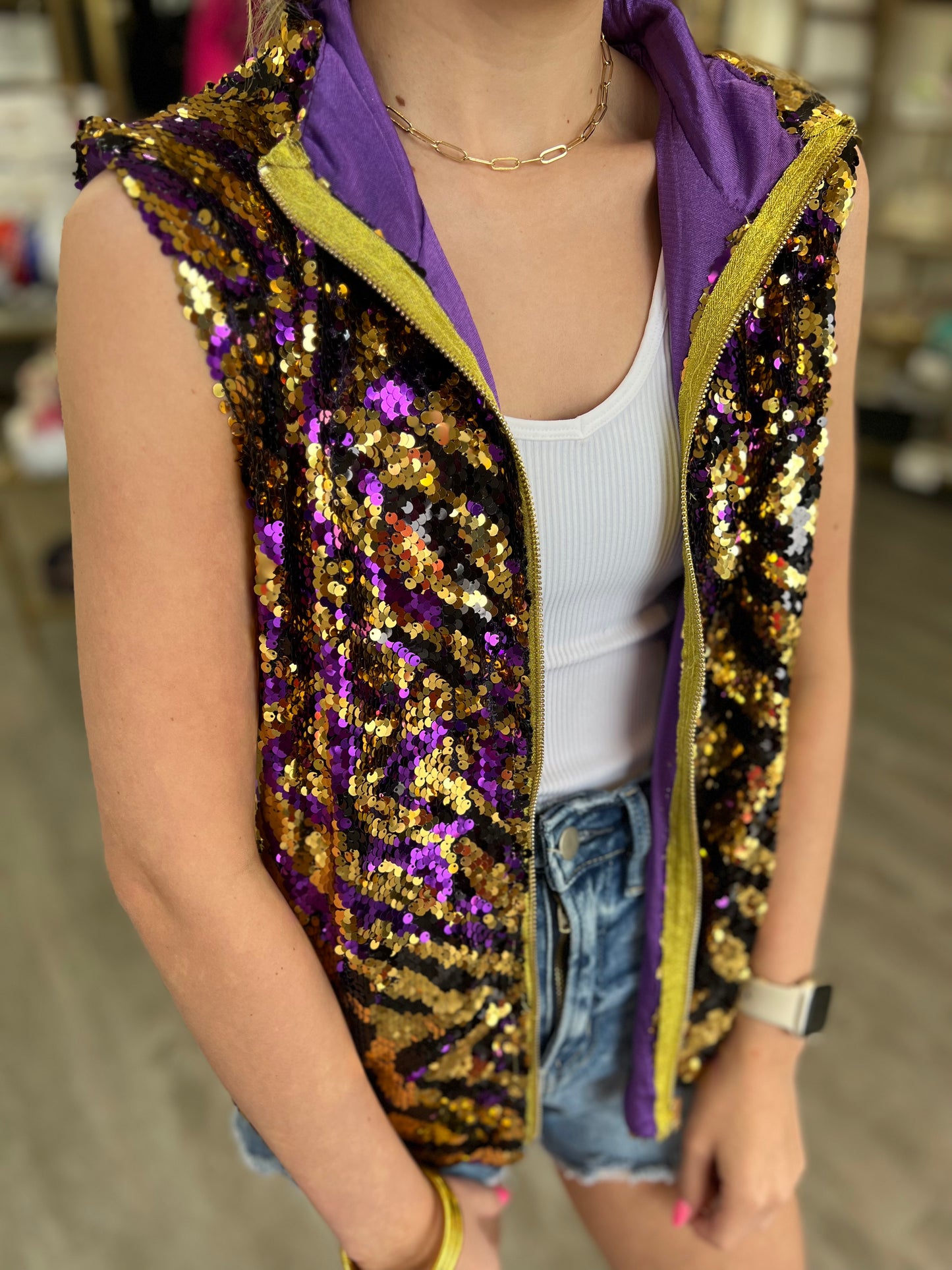 Sequin Gameday Vest