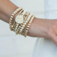 eNewton dignity gold 6mm bead bracelet