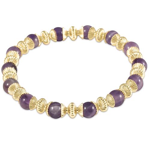 eNewton loyalty gold 6mm bead bracelet - gemstone