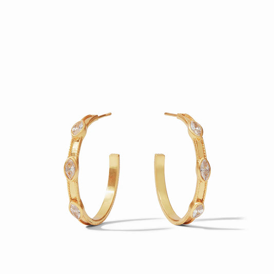 Julie Vos Monaco Crystal Gold Hoop