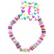 Kids Rubber Disc Initial White Block Bracelet