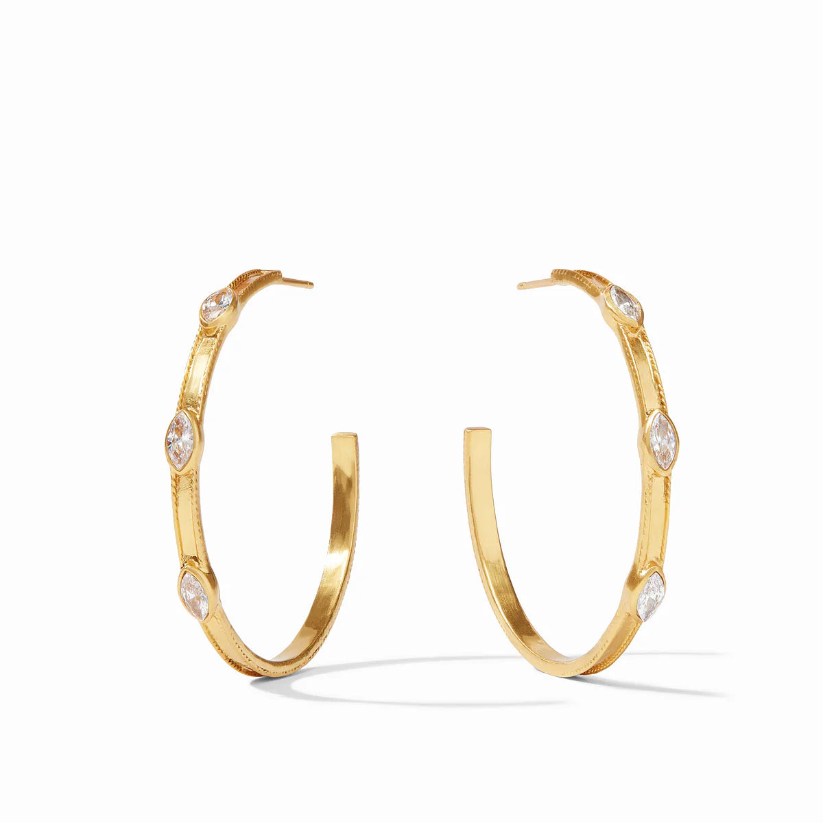 Julie Vos Monaco Crystal Gold Hoop