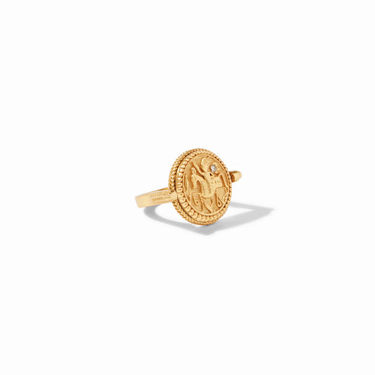 Coin Revolving Ring Gold/Mother of Pearl
