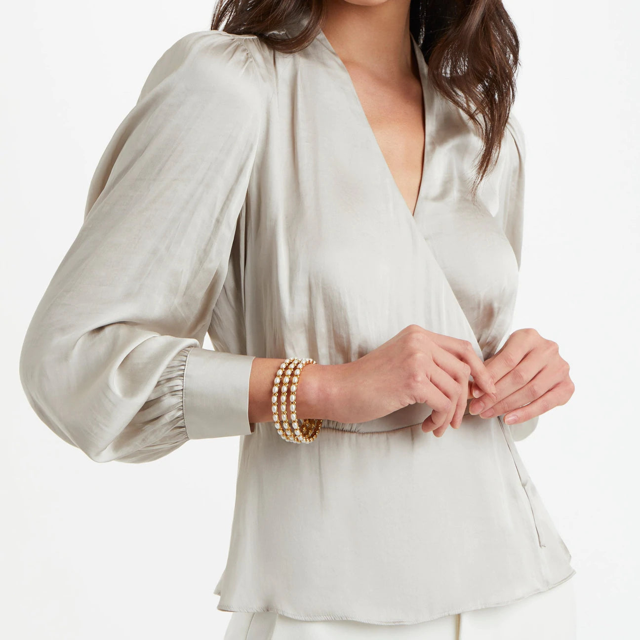 Mykonos Gold Pearl Bangle