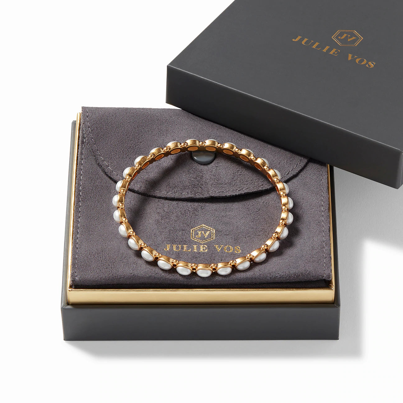 Mykonos Gold Pearl Bangle