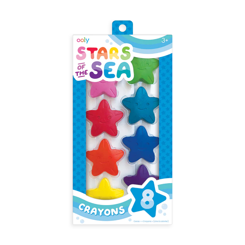 stars of the sea starfish crayons - set of 8