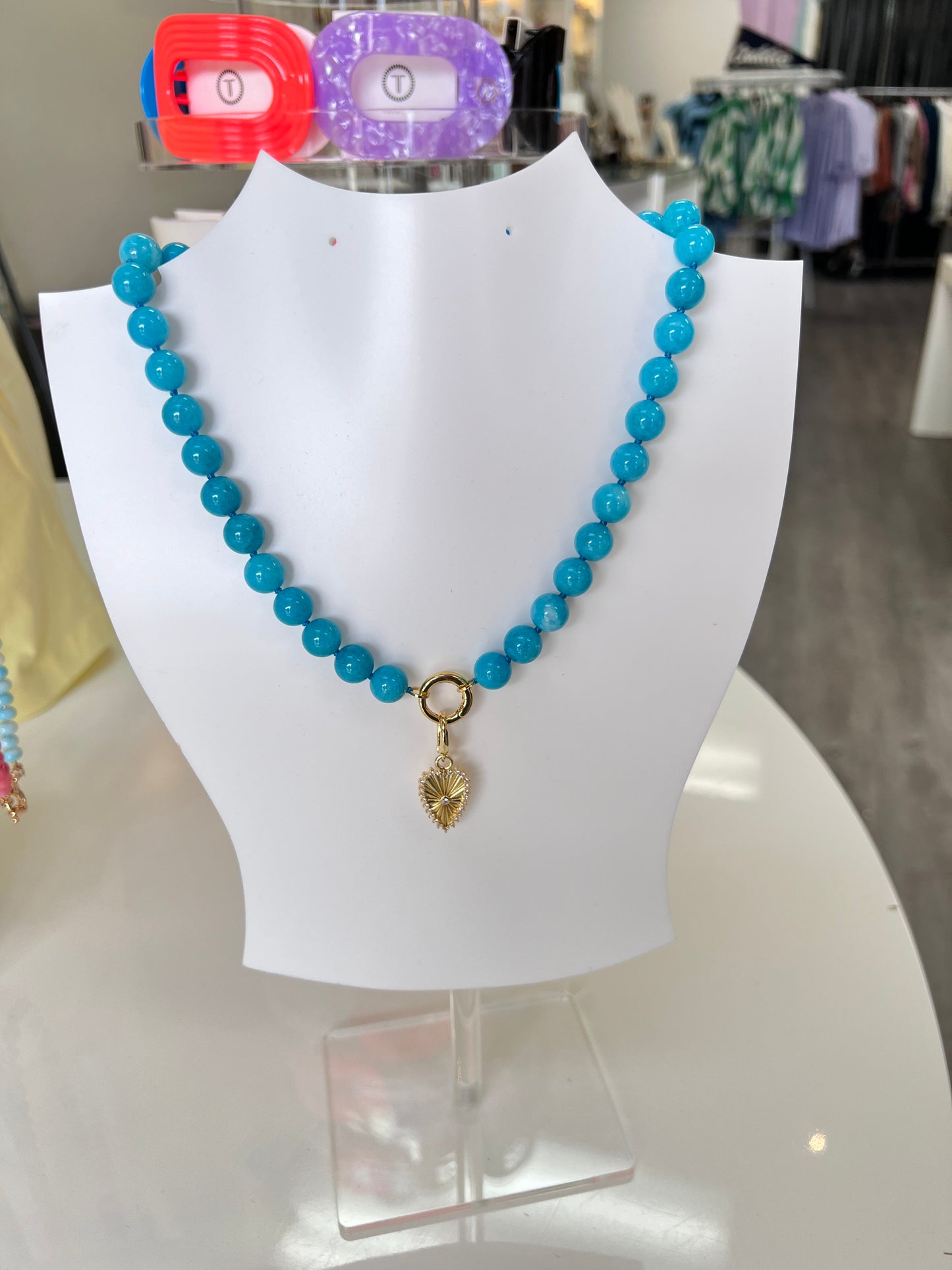 Beaded charm necklace