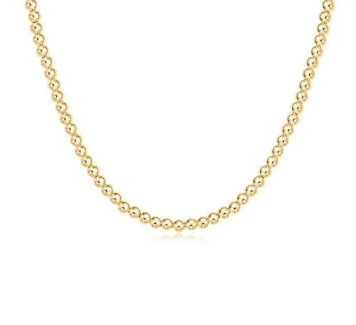 eNewton 17" Choker Classic Bead 4mm Gold Necklace