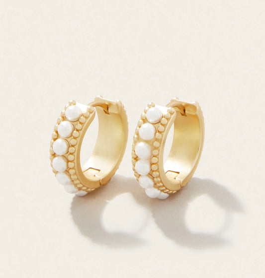 Mini hoop prl earrings