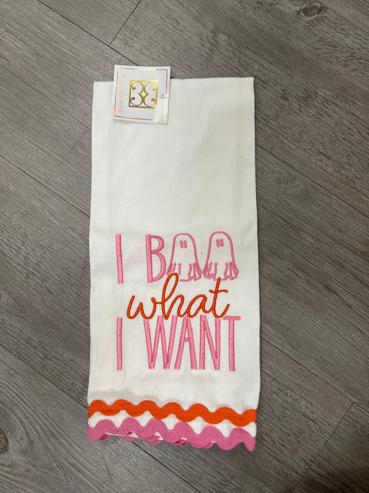 I boo what I want tea towel