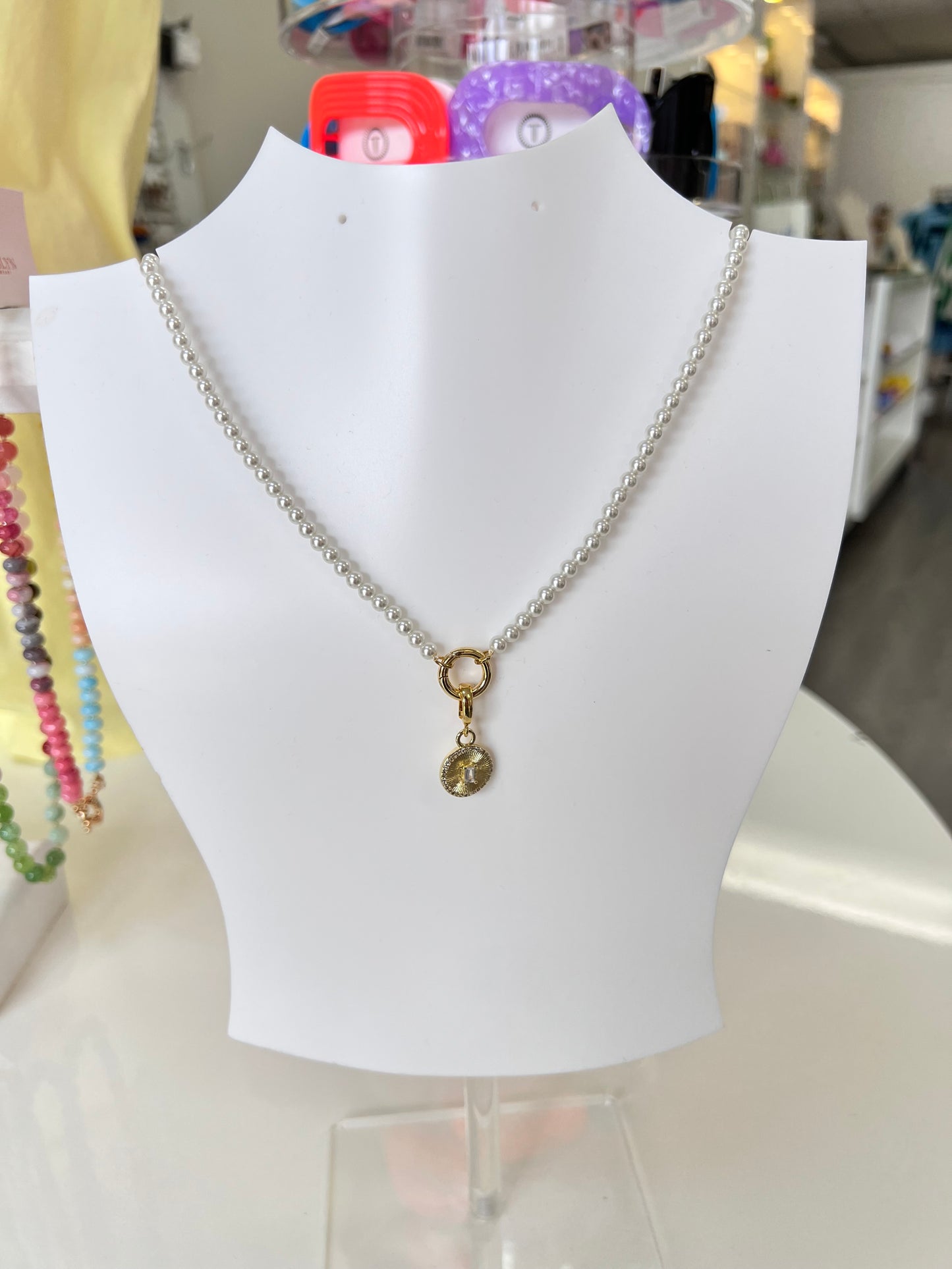 Beaded charm necklace