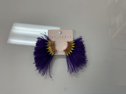 Purple Feather Earrings