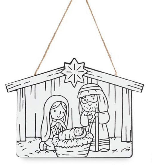 Color me nativity ornament