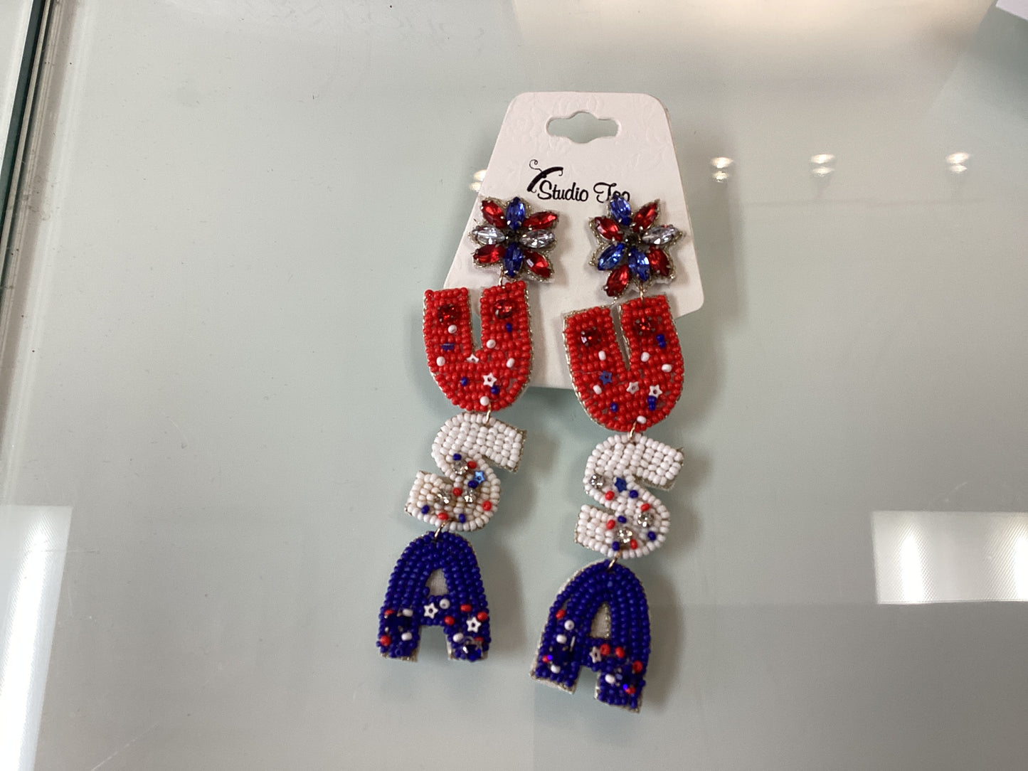 USA bling earrings