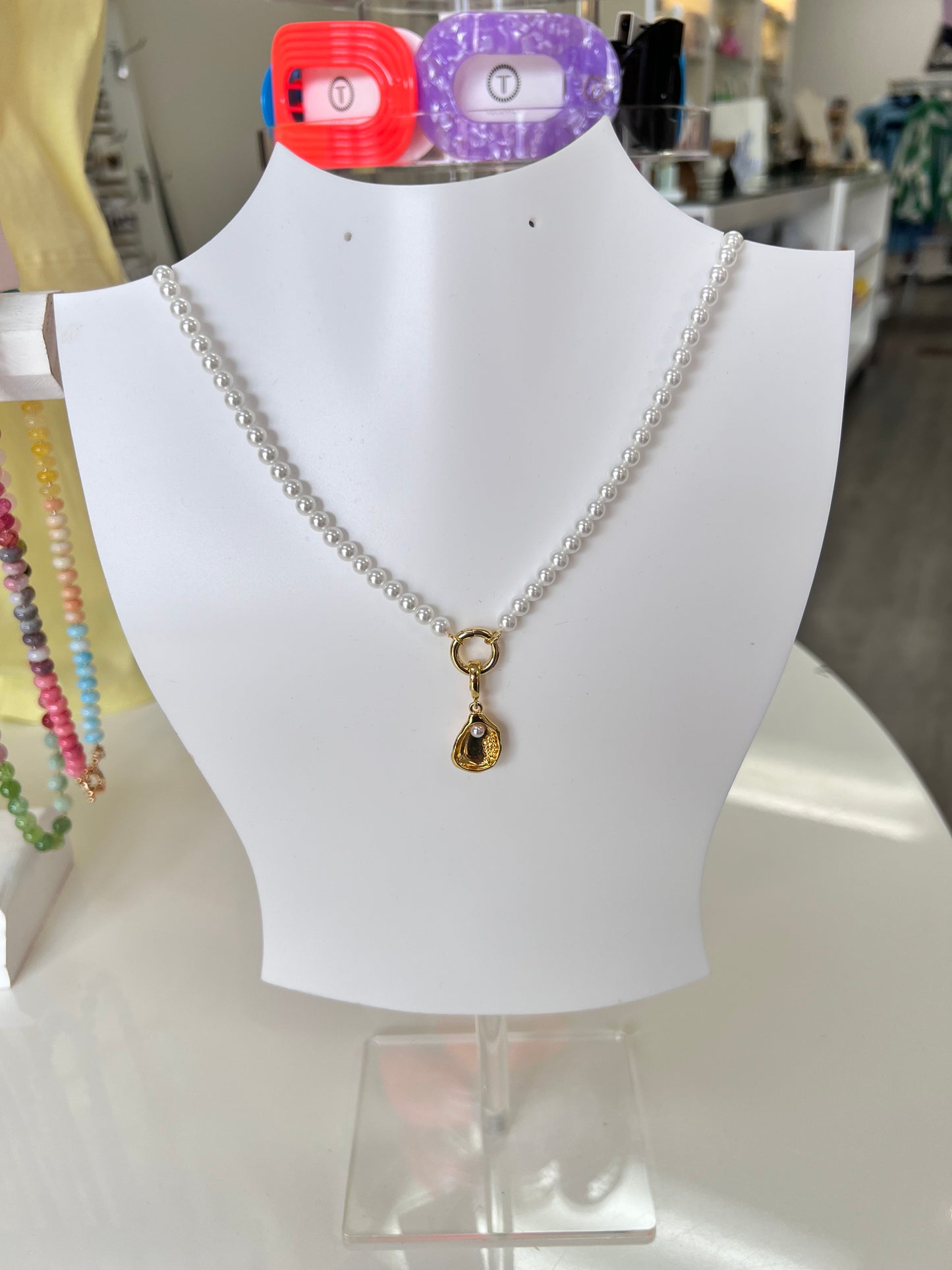 Beaded charm necklace