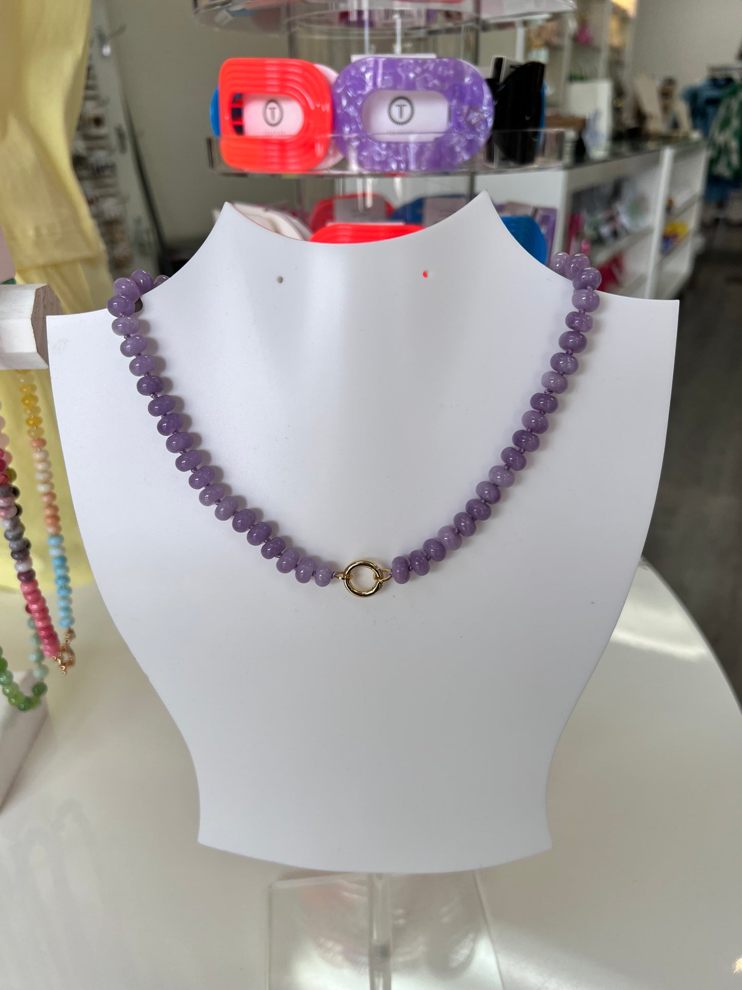 Beaded charm necklace