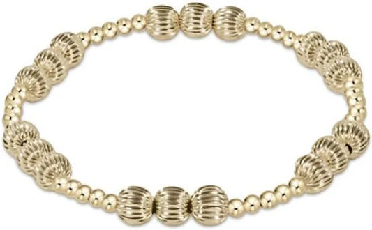 Dignity Joy Pattern 6mm Bead Bracelet - Gold