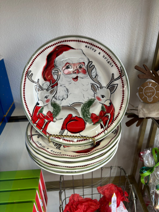 Santa & Deer Plate