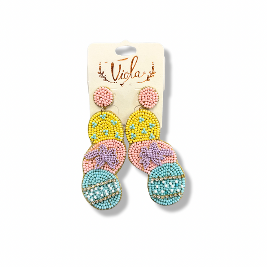 Easter Egg Beaded Earrings