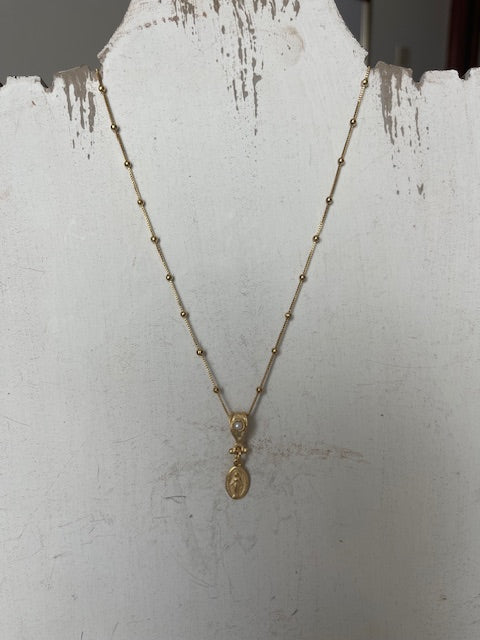 Pearl and Mary Necklace
