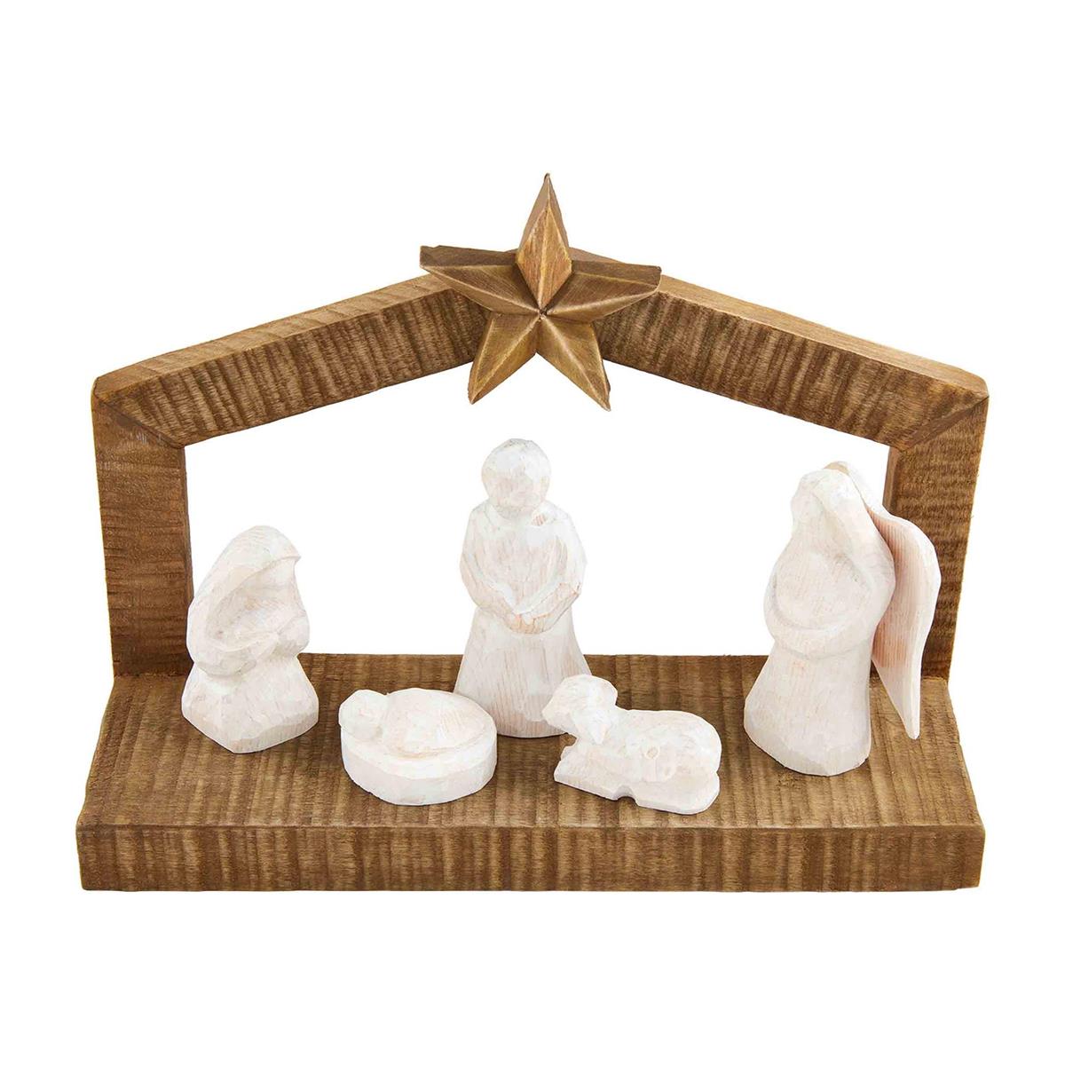 White Christmas Wooden Nativity