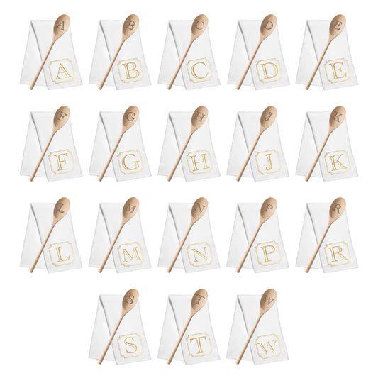 Initial Tea Towel & Spoon Set