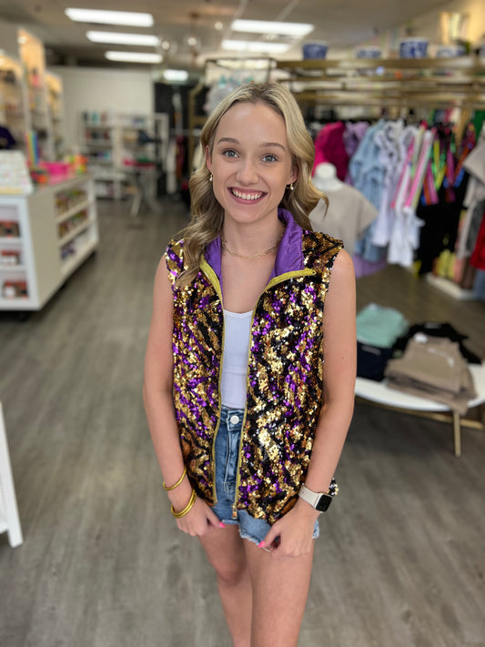 Sequin Gameday Vest