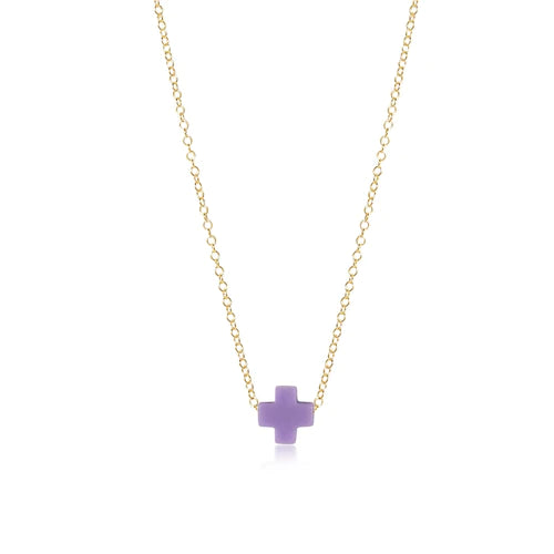 Enewton Egirl 14" Signature Cross Necklace - Purple