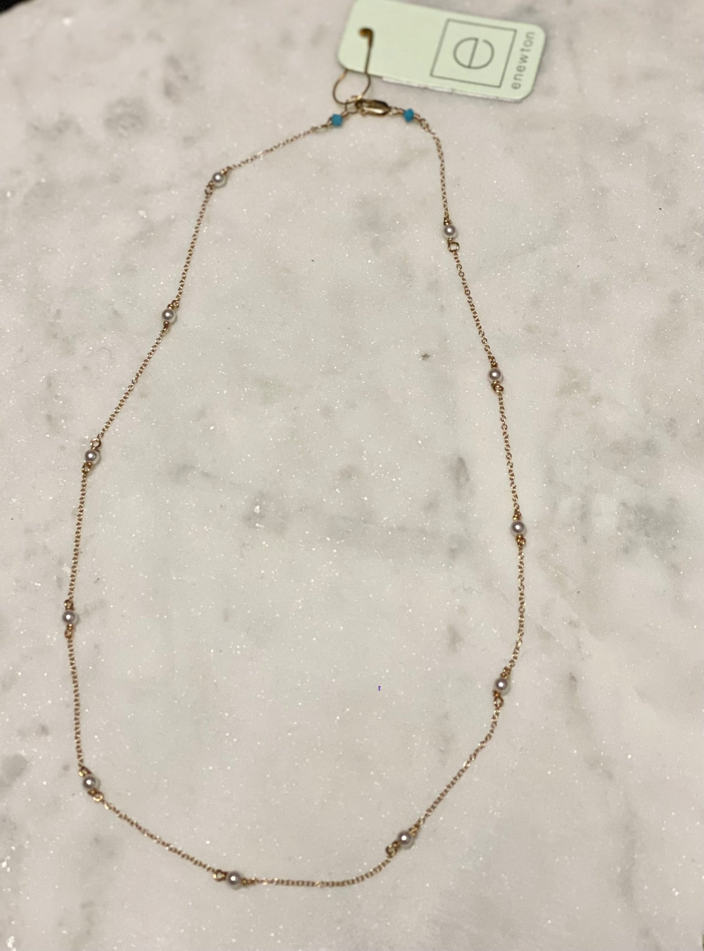 eNewton choker simplicity chain gold pearl
