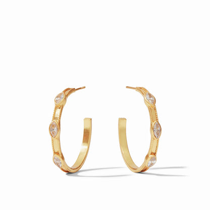 Julie Vos Monaco Crystal Gold Hoop