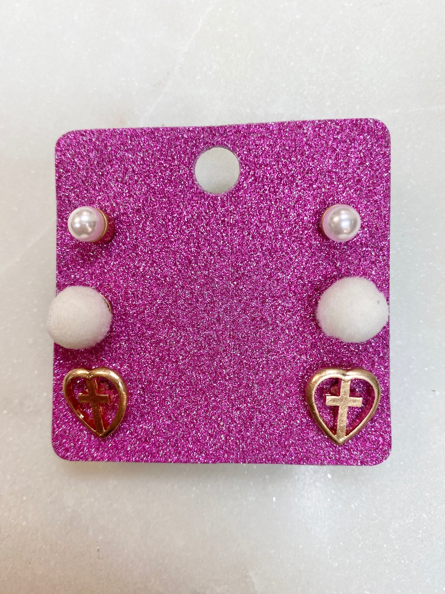 Set of 3 Cross Earrings