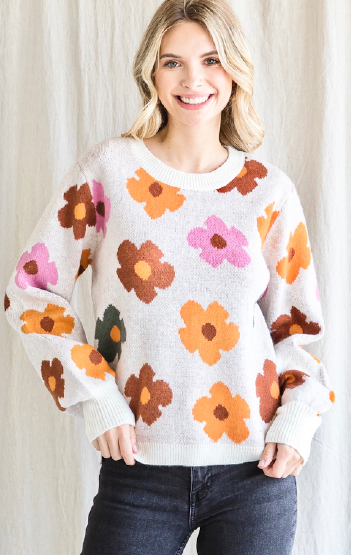 Andrea Flower Sweater
