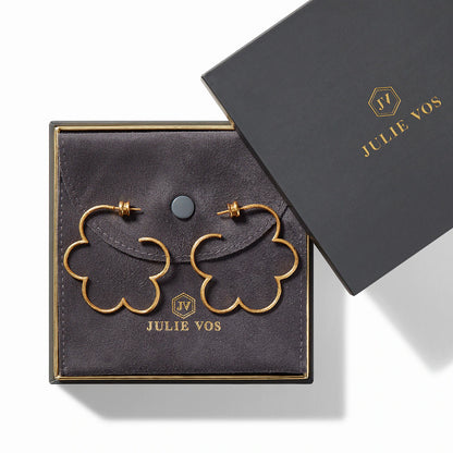 Gardenia Textured Gold Hoop