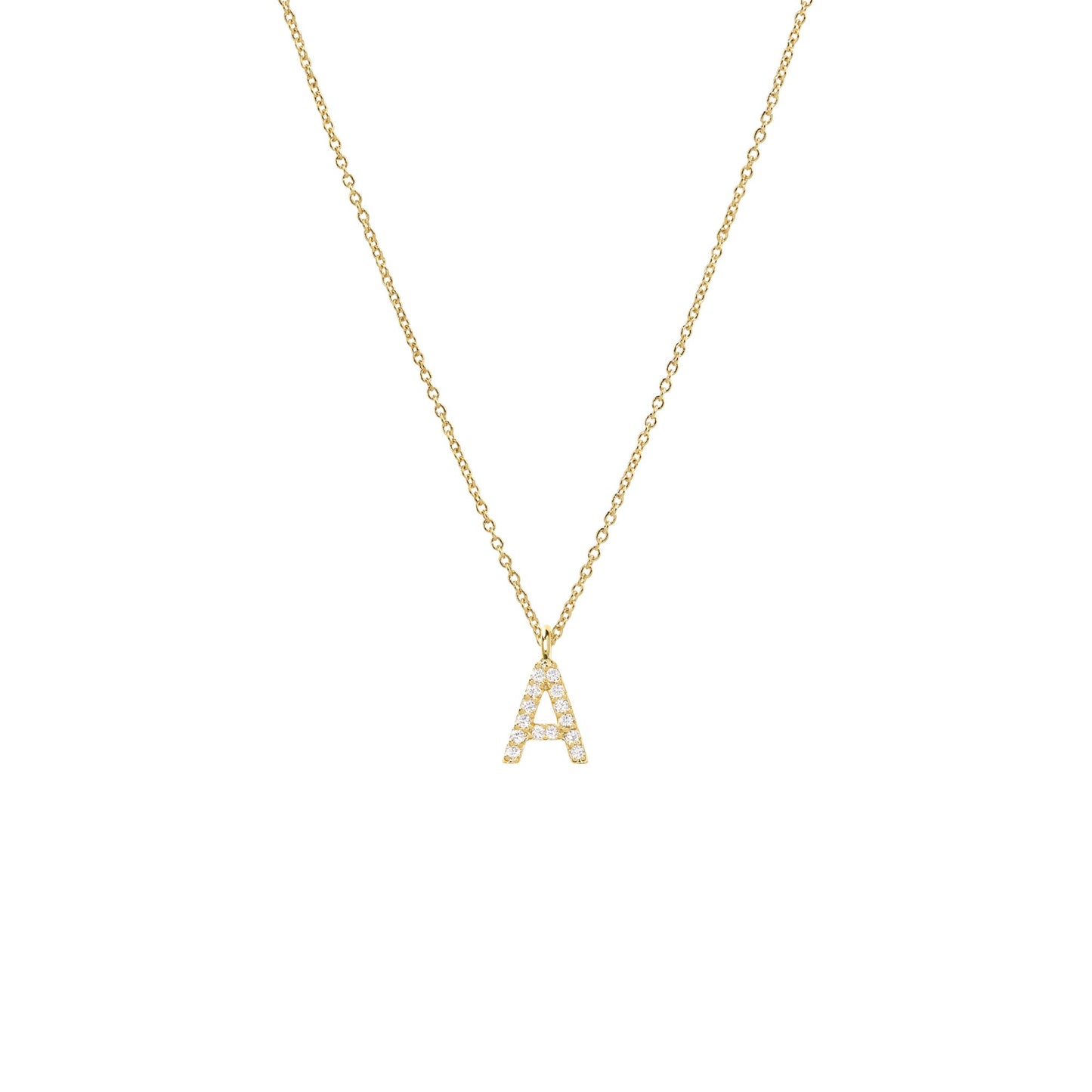 CZ Gold Dipped Initial Necklace