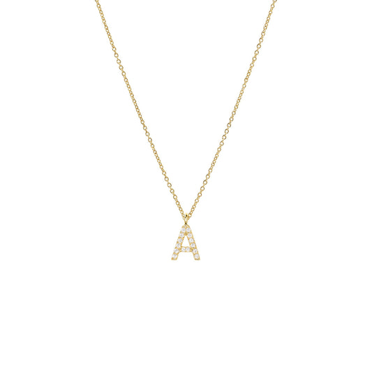 CZ Gold Dipped Initial Necklace