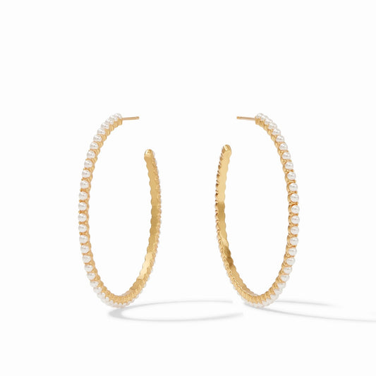 Juliet Pearl Hoop Earrings