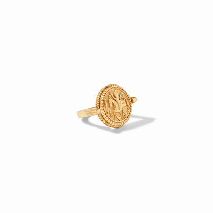 Coin Revolving Ring Gold/Mother of Pearl