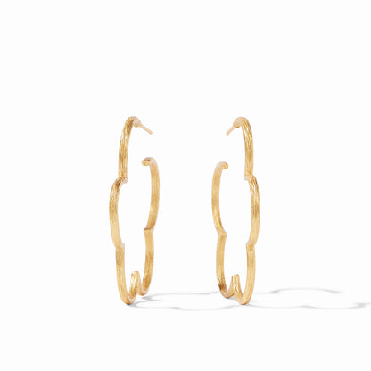 Gardenia Textured Gold Hoop