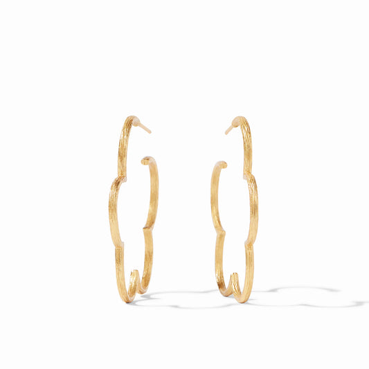 Gardenia Textured Gold Hoop