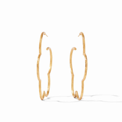 Gardenia Textured Gold Hoop